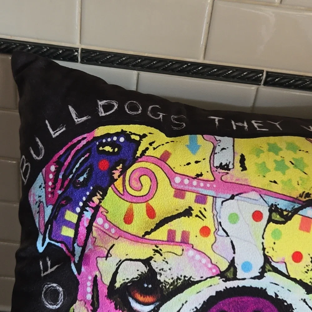 LiLiPi Multicolor Neon Bulldog Soft Pillow
